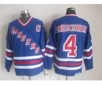 New York Rangers #4 Ron Greschner Light Blue CCM Vintage Throwback Jersey