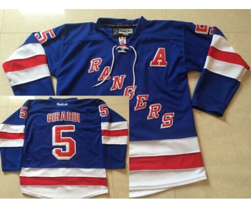 New York Rangers #5 Dan Girardi Light Blue Jersey