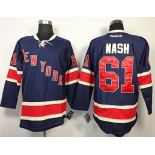 New York Rangers #61 Rick Nash Navy Blue Third 85TH Jersey