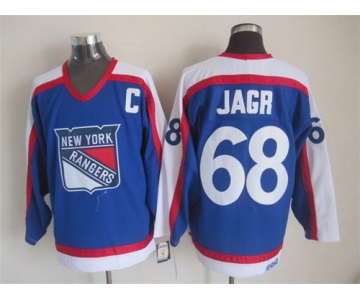 New York Rangers #68 Jaromir Jagr Light Blue With White Throwback CCM Jersey