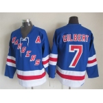 New York Rangers #7 Rod Gilbert Light Blue Throwback CCM Jersey