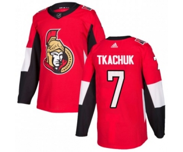 Men's Authentic Ottawa Senators #7 Brady Tkachuk Adidas Home Red Jersey