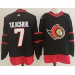 Men's Ottawa Senators #7 Brady Tkachuk Black Adidas 2020-21 Stitched NHL Jersey