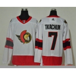 Men's Ottawa Senators #7 Brady Tkachuk White Adidas 2020-21 Stitched NHL Jersey