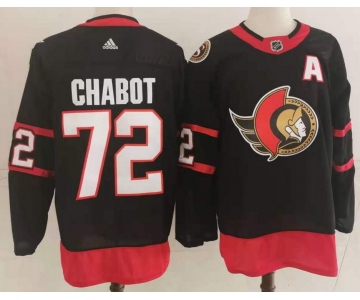 Men's Ottawa Senators #72 Thomas Chabot Black Adidas 2020-21 Stitched NHL Jersey