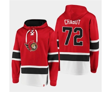 Men's Ottawa Senators #72 Thomas Chabot Red Ageless Must-Have Lace-Up Pullover Hoodie