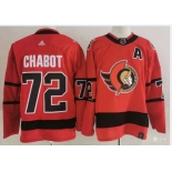 Ottawa Senators #72 Thomas Chabot Red Men's Adidas 2020-21 Reverse Retro Alternate NHL Jersey