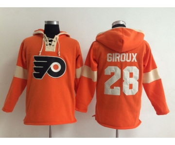 2014 Old Time Hockey Philadelphia Flyers #28 Claude Giroux Orange Hoodie