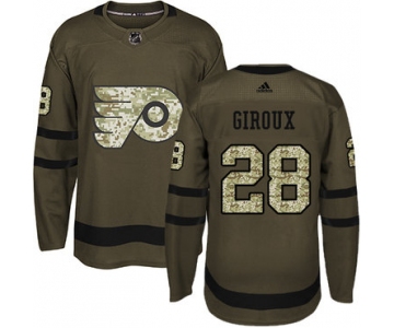 Adidas Philadelphia Flyers #28 Claude Giroux Green Salute to Service Stitched Youth NHL Jersey