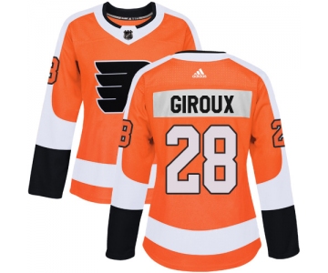 Adidas Philadelphia Flyers #28 Claude Giroux Orange Home Authentic Women's Stitched NHL Jersey