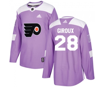 Adidas Philadelphia Flyers #28 Claude Giroux Purple Authentic Fights Cancer Stitched Youth NHL Jersey