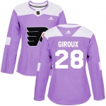 Adidas Philadelphia Flyers #28 Claude Giroux Purple Authentic Fights Cancer Women's Stitched NHL Jersey