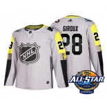 Men's Philadelphia Flyers #28 Claude Giroux Grey 2018 NHL All-Star Stitched Ice Hockey Jersey