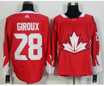 Men's Team Canada #28 Claude Giroux Red 2016 World Cup of Hockey Game Jersey