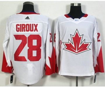 Men's Team Canada #28 Claude Giroux White 2016 World Cup of Hockey Game Jersey