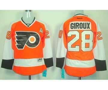 Philadelphia Flyers #28 Claude Giroux Orange Womens Jersey