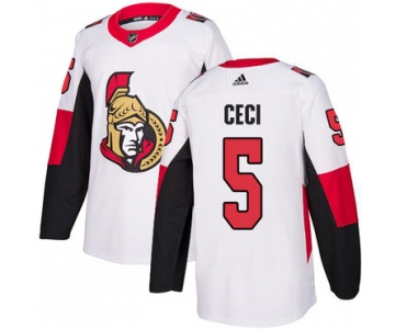 Adidas Men's Ottawa Senators #5 Cody Ceci Authentic White Away NHL Jersey