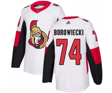Adidas Men's Ottawa Senators #74 Mark Borowiecki Authentic White Away NHL Jersey