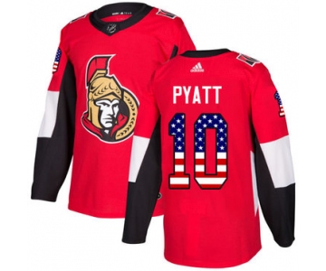 Adidas Senators #10 Tom Pyatt Red Home Authentic USA Flag Stitched NHL Jersey