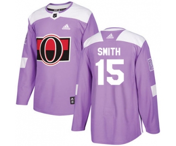 Adidas Senators #15 Zack Smith Purple Authentic Fights Cancer Stitched NHL Jersey