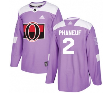 Adidas Senators #2 Dion Phaneuf Purple Authentic Fights Cancer Stitched NHL Jersey