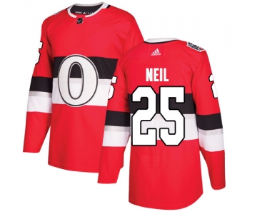 Adidas Senators #25 Chris Neil Red Authentic 2017 100 Classic Stitched NHL Jersey