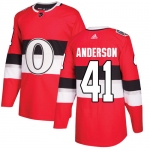 Adidas Senators #41 Craig Anderson Red Authentic 2017 100 Classic Stitched NHL Jersey