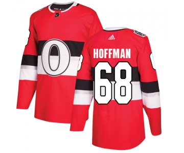 Adidas Senators #68 Mike Hoffman Red Authentic 2017 100 Classic Stitched NHL Jersey