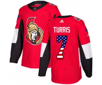 Adidas Senators #7 Kyle Turris Red Home Authentic USA Flag Stitched NHL Jersey