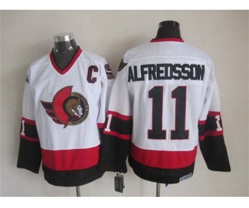 Men's Ottawa Senators #11 Daniel Alfredsson 1997-98 White CCM Vintage Throwback Jersey