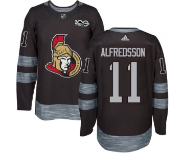 Men's Ottawa Senators #11 Daniel Alfredsson Black 1917-2017 100th Anniversary Stitched NHL Jersey