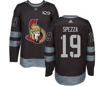 Men's Ottawa Senators #19 Jason Spezza Black 1917-2017 100th Anniversary Stitched NHL Jersey