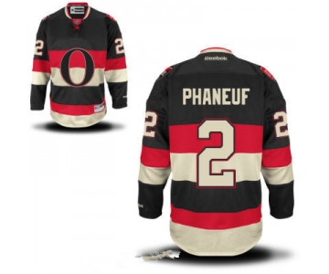 Men's Ottawa Senators #2 Dion Phaneuf Black Third Reebok Hockey Stitched NHL Jersey