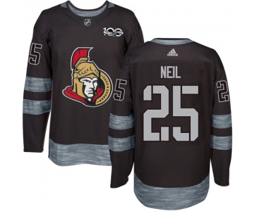 Men's Ottawa Senators #25 Chris Neil Black 1917-2017 100th Anniversary Stitched NHL Jersey