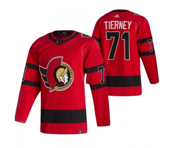 Ottawa Senators #71 Chris Tierney Red Men's Adidas 2020-21 Reverse Retro Alternate NHL Jersey