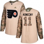 Adidas Philadelphia Flyers #11 Travis Konecny Camo Authentic 2017 Veterans Day Stitched Youth NHL Jersey