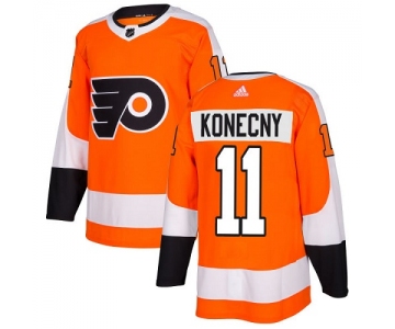 Adidas Philadelphia Flyers #11 Travis Konecny Orange Home Authentic Stitched NHL Jersey