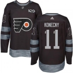 Flyers #11 Travis Konecny Black 1917-2017 100th Anniversary Stitched NHL Jersey