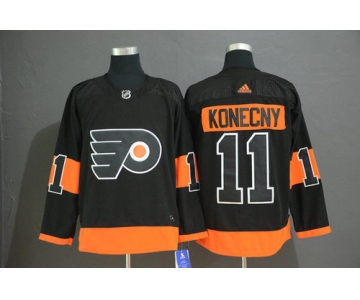 Men's Philadelphia Flyers #11 Travis Konecny Black Alternate Adidas Jersey