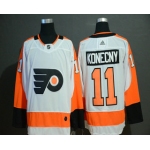 Men's Philadelphia Flyers #11 Travis Konecny White Adidas Stitched NHL Jersey