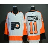 Men's Philadelphia Flyers #11 Travis Konecny White Adidas Stitched NHL Jersey
