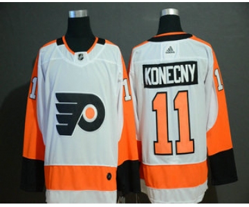 Men's Philadelphia Flyers #11 Travis Konecny White Adidas Stitched NHL Jersey