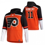 Philadelphia Flyers #11 Travis Konecny Adidas Reverse Retro Pullover Hoodie Orange