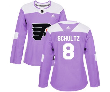 Adidas Philadelphia Flyers #8 Dave Schultz Purple Authentic Fights Cancer Women's Stitched NHL Jersey