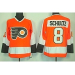 Philadelphia Flyers #8 Dave Schultz Orange Throwback CCM Jersey