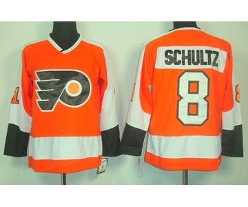 Philadelphia Flyers #8 Dave Schultz Orange Throwback CCM Jersey