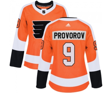 Adidas Philadelphia Flyers #9 Ivan Provorov Orange Home Authentic Women's Stitched NHL Jersey