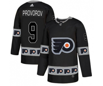 Men's Philadelphia Flyers #9 Ivan Provorov Black Team Logos Fashion Adidas Jersey