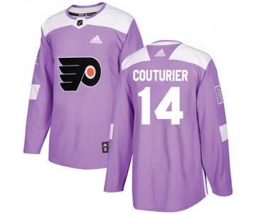 Adidas Flyers #14 Sean Couturier Purple Authentic Fights Cancer Stitched NHL Jersey