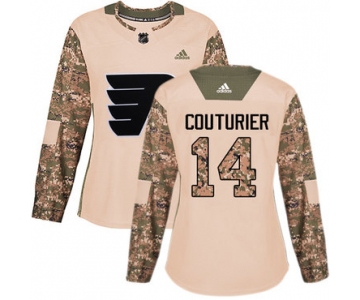 Adidas Philadelphia Flyers #14 Sean Couturier Camo Authentic 2017 Veterans Day Women's Stitched NHL Jersey